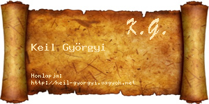Keil Györgyi névjegykártya